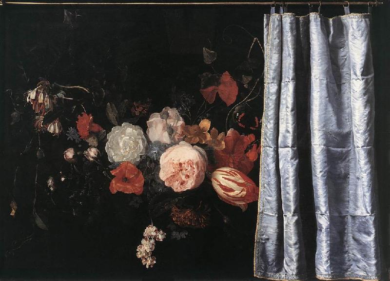 SPELT, Adrian van der Flower Still-Life with Curtain  uig oil painting image